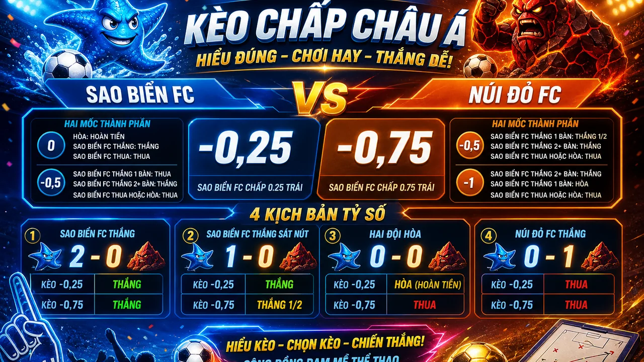 Giải mã kèo chấp lẻ dễ hiểu: cách đọc kèo chấp 0.25 0.75 fb88 cho người mới